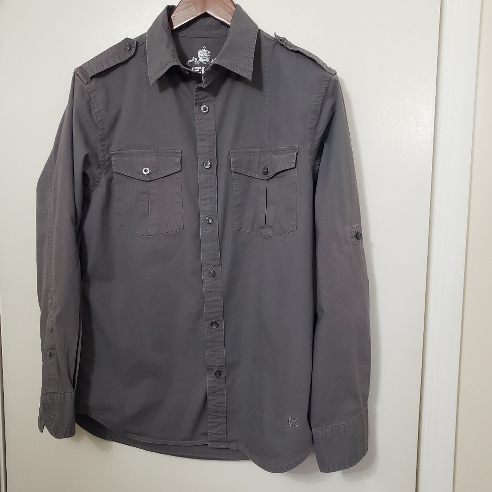 Helix Mens gray button down size small